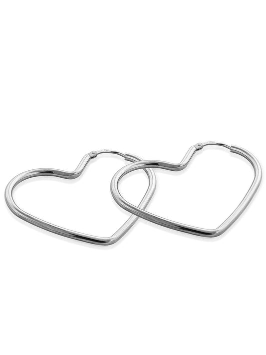 Creolen HEART Silber Rhodiniert