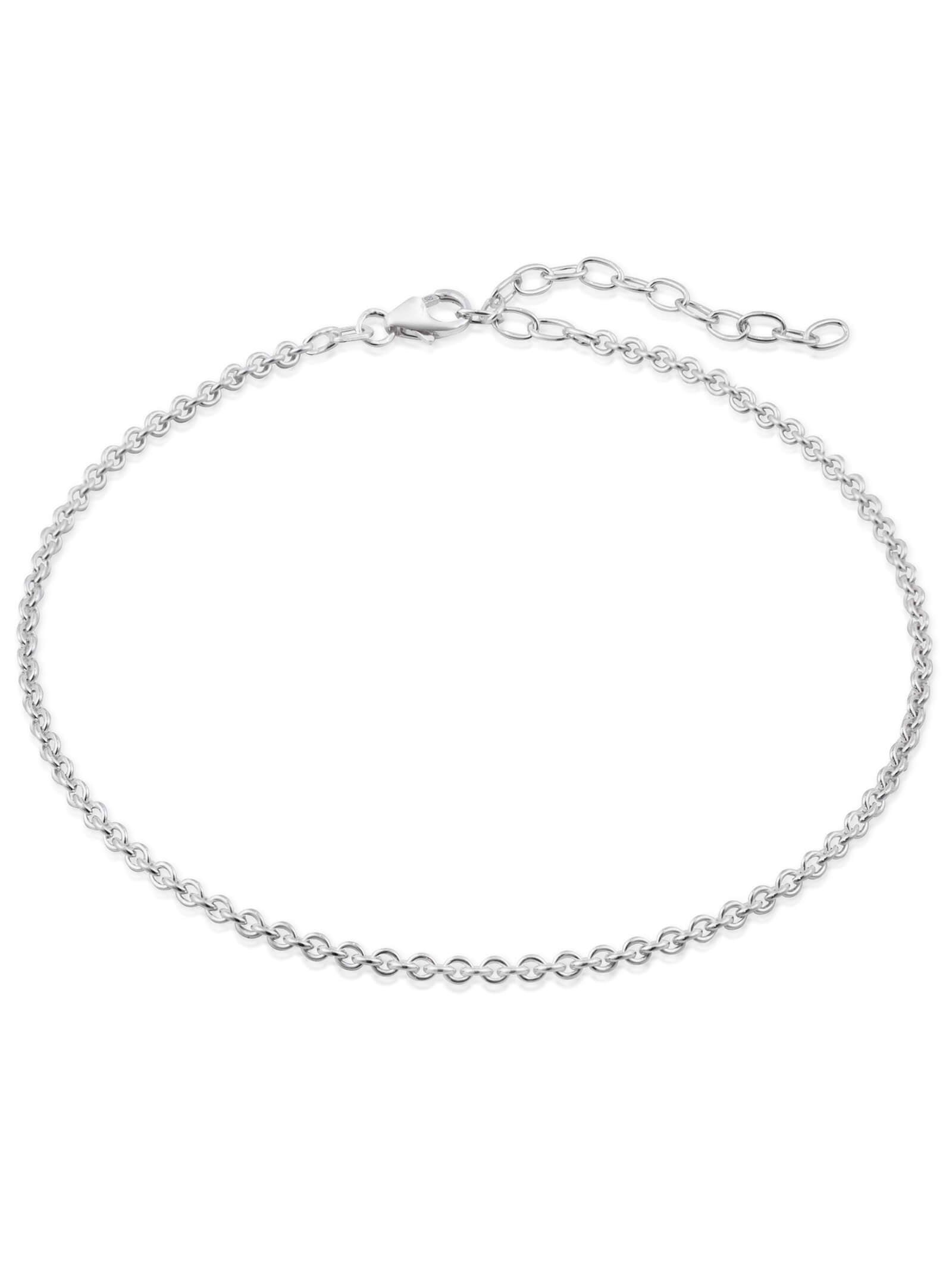 Fußkette Silber 925 Ankerkette DELICATE rhodiniert